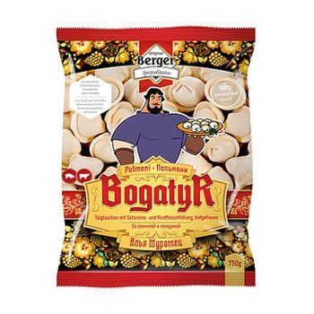 Pelmeni Bogatyr Muromec s bravčov&yacute;m a hov&auml;dz&iacute;m m&auml;som