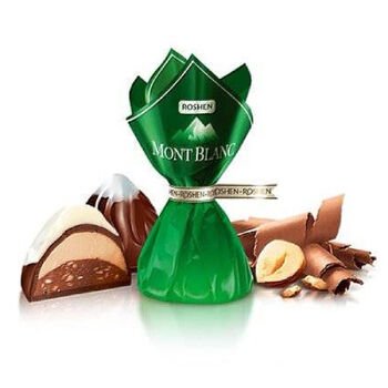Cukriky čokoladov&eacute; Roshen lieskovoorie&scaron;kov&yacute; kr&eacute;m Mont Blanc