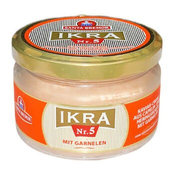Kavi&aacute;r huň&aacute;čika s krevetami