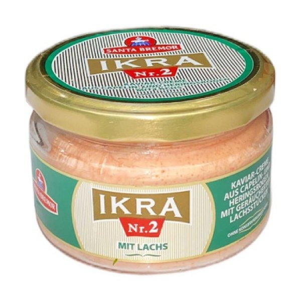 Kavi&aacute;r huň&aacute;čika s &uacute;den&yacute;m lososom