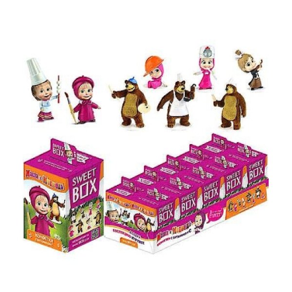 Mascha a Medved žel&eacute; s darčekom